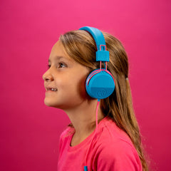 JBuddies Studio On-Ear Kids Wired Headphones Blue/Pink